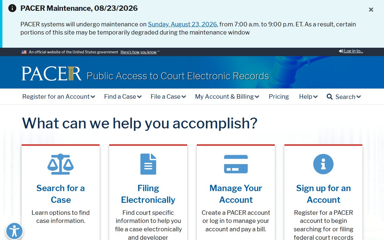 Palmetto Bay resident lookup PACER federal court gateway