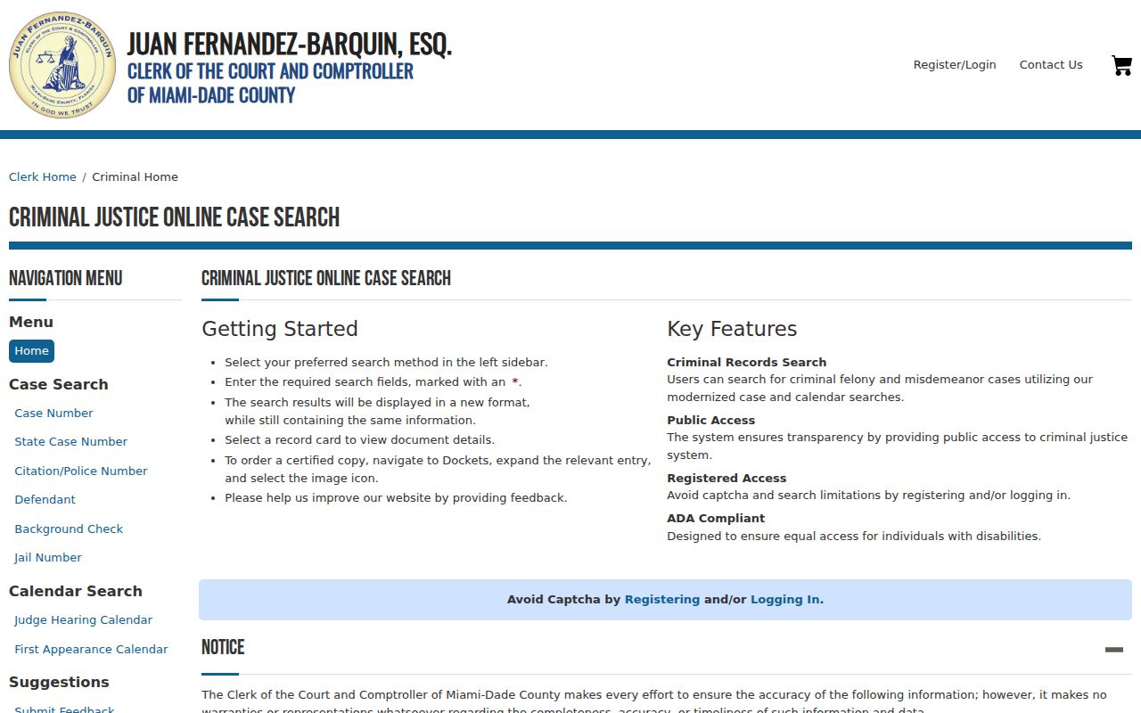 Palmetto Bay resident lookup Miami-Dade criminal case search