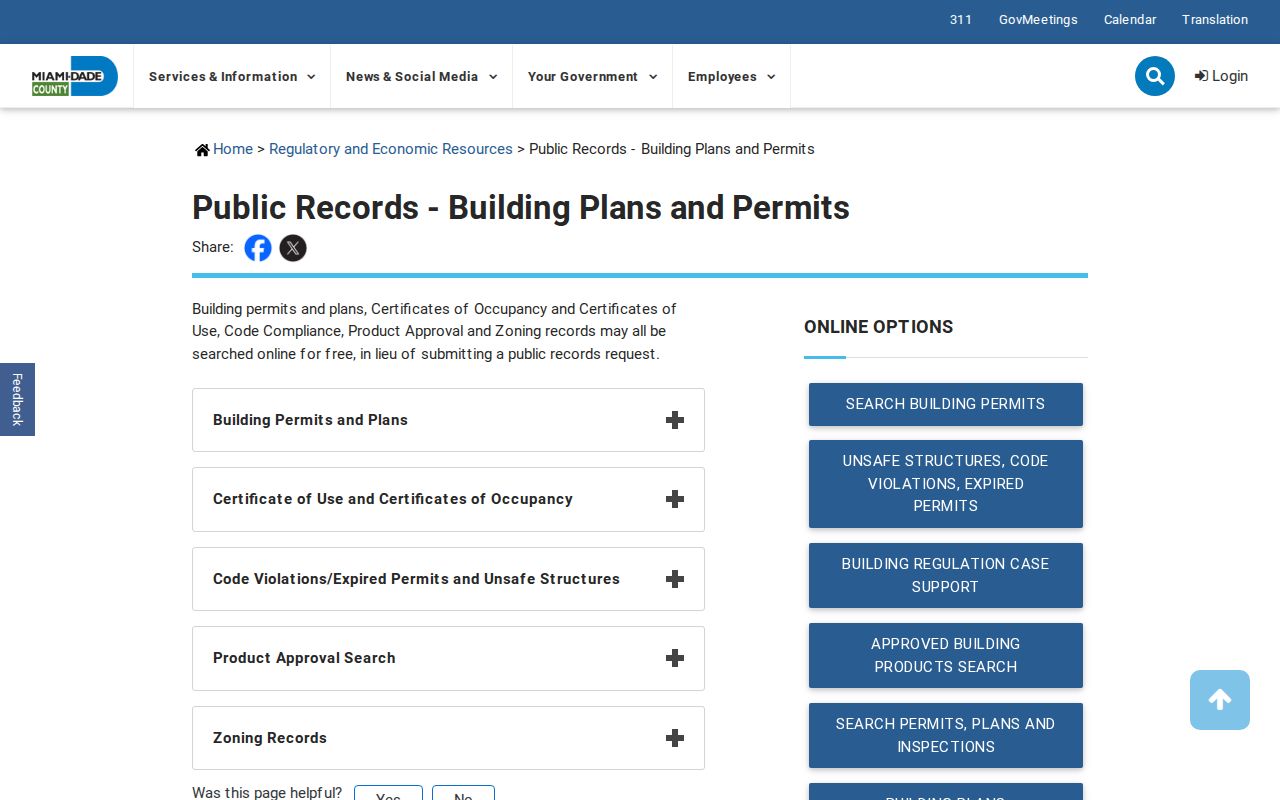 Miami-Dade permit and zoning records service for Palmetto Bay addresses